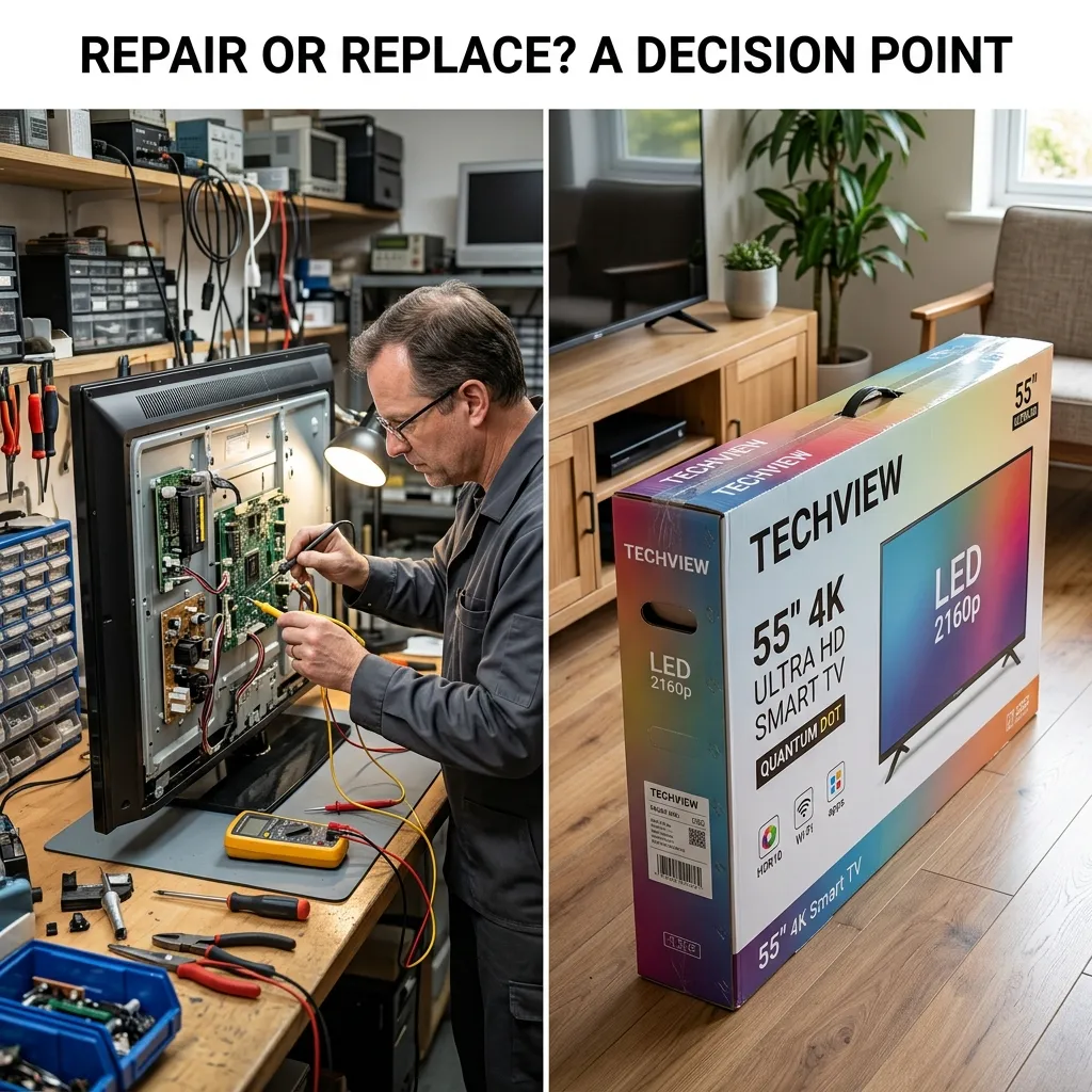 Comparing the cost of repairing a television against buying a new one
