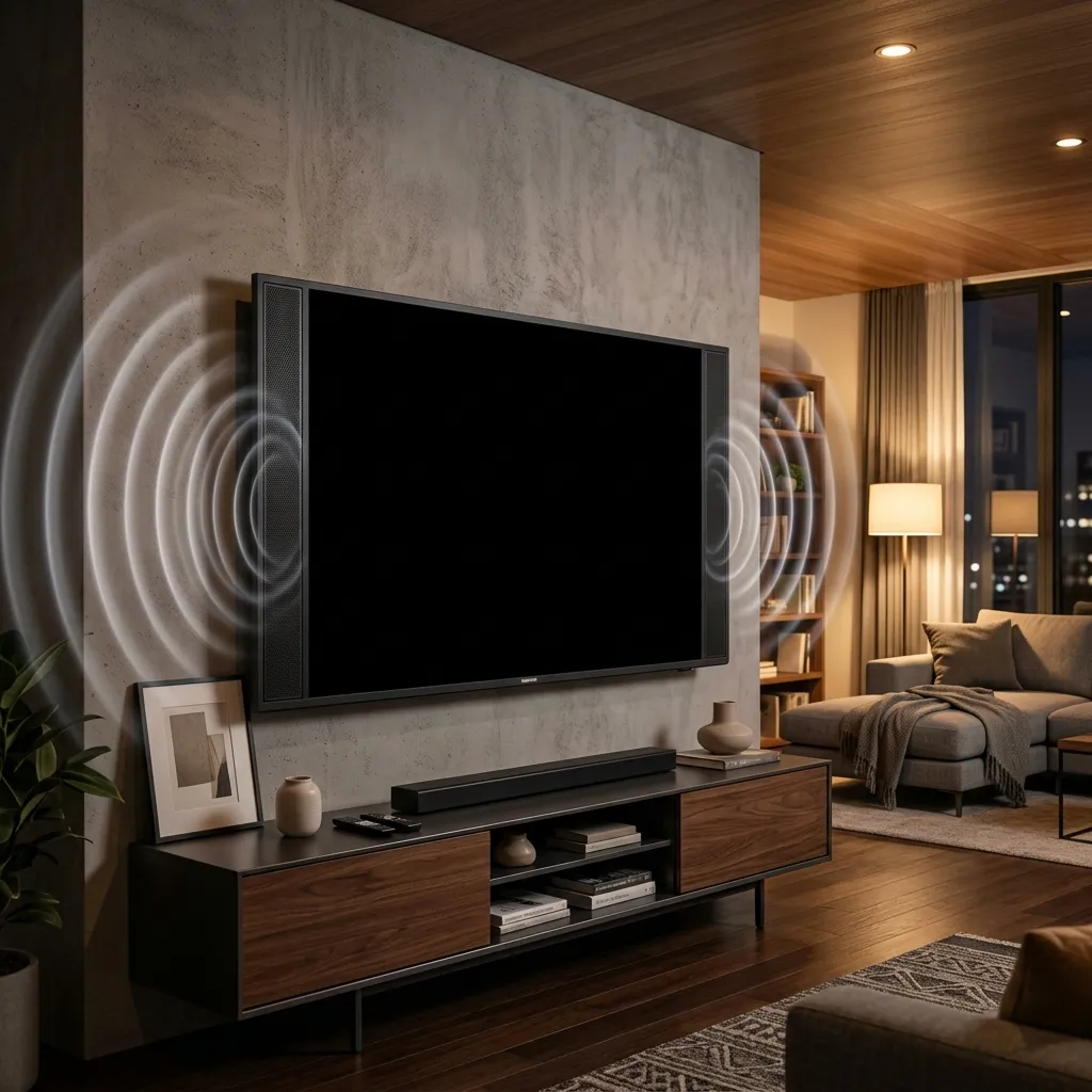 Black TV screen being diagnosed by a repair technician